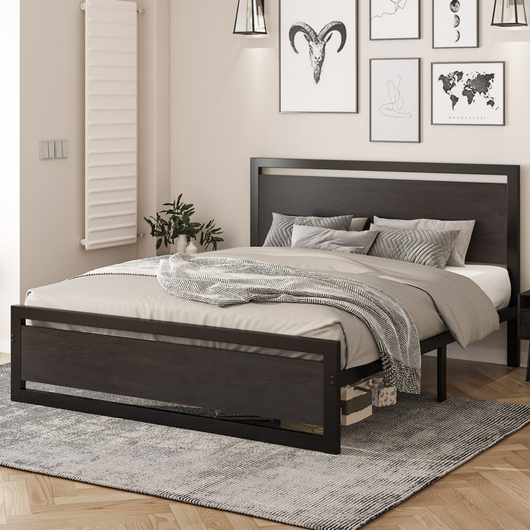 Queen platform deals bed frame wayfair